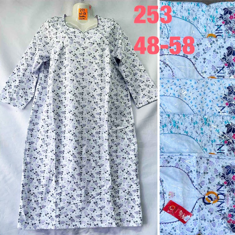 Ночная рубашка женская, байка 5 шт (48-58 р) MuK_253