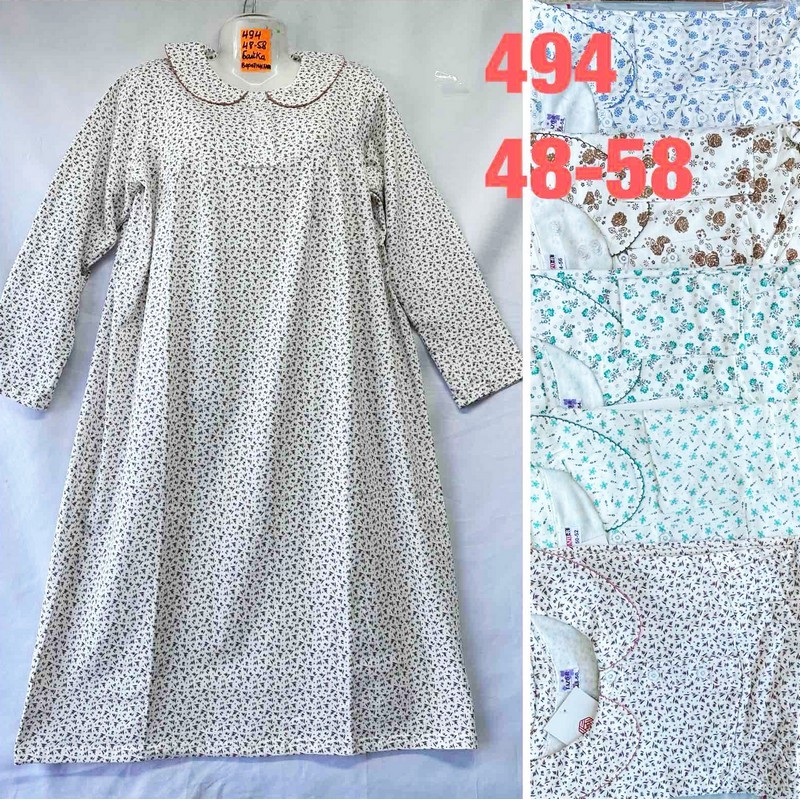 Ночная рубашка женская, байка 5 шт (48-58 р) MuK_494