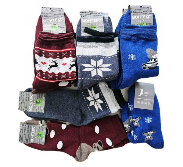 Носки женские, двйная пятка 12 шт (37-42 р) махра NvS_901