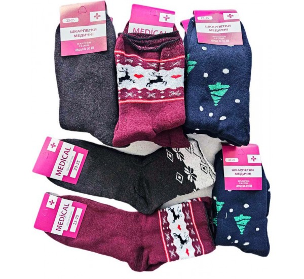 Носки женские, медицинские 12 шт (37-42 р) махра NvS_904
