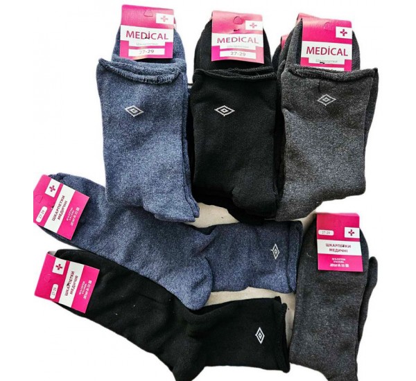 Носки мужские, медицинские 12 шт (42-46 р) махра NvS_907