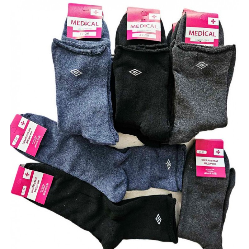 Носки мужские, медицинские 12 шт (42-46 р) махра NvS_907