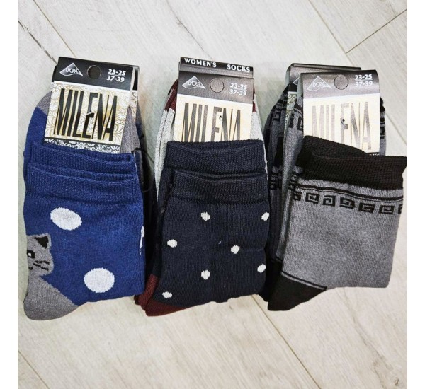Шкарпетки жіночі MILENA 12 шт (37-39 р) стрейч/коттон NvS_703a