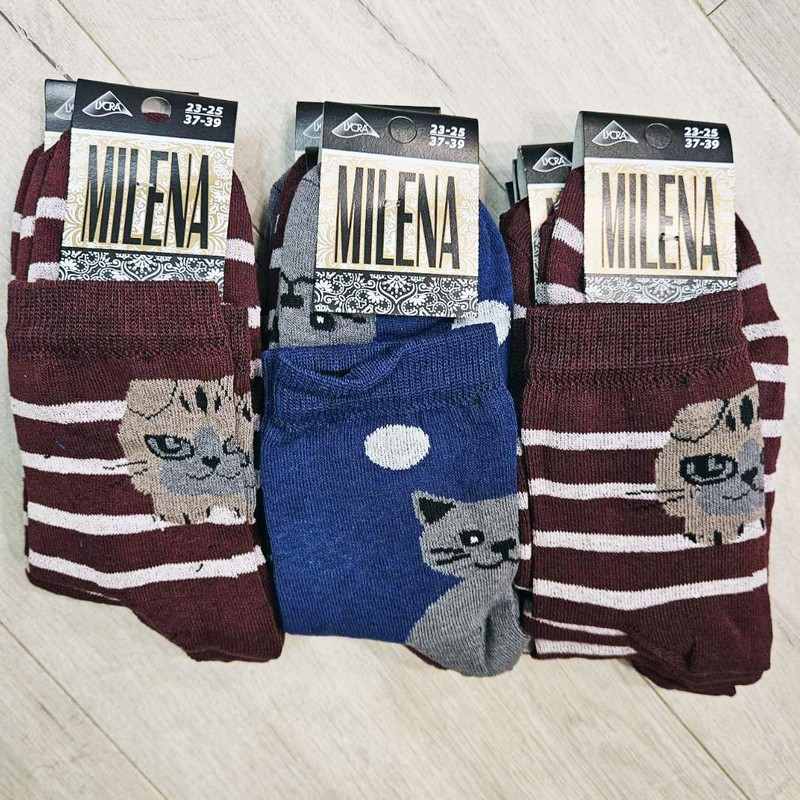 Носки женские MILENA 12 шт (37-39 р) стрейч/коттон NvS_703b