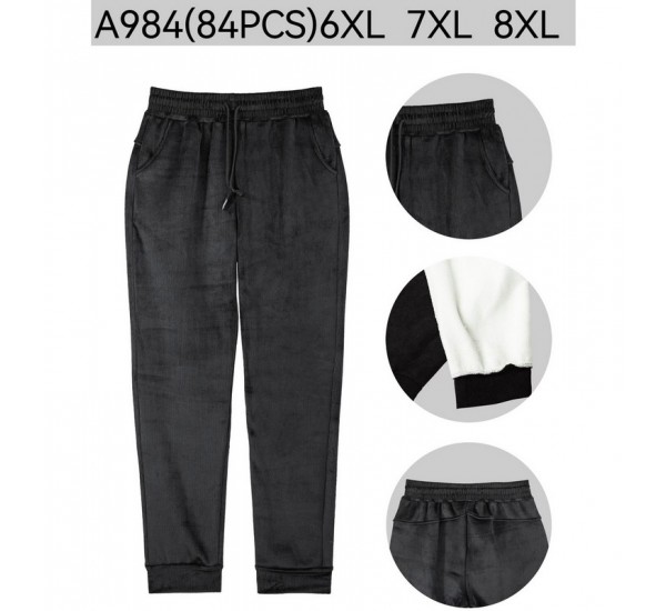 Брюки женские 6 шт (6-8XL) микровельвет/флис PaH_A984