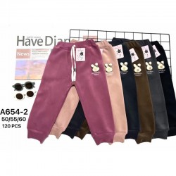 Спорт штаны детские 12 шт (50-60 см) велюр/мех PaH_A654-2