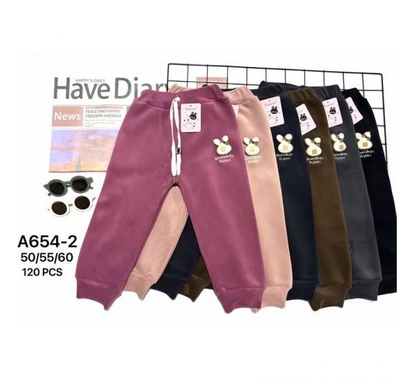 Спорт штани дитячі 12 шт (50-60 см) велюр/хутро PaH_A654-2