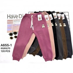 Спорт штаны детские 12 шт (60-70 см) велюр/мех PaH_A655-1