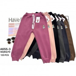 Спорт штаны детские 12 шт (60-70 см) велюр/мех PaH_A655-3