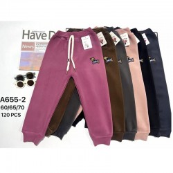 Спорт штаны детские 12 шт (60-70 см) велюр/мех PaH_A655-2