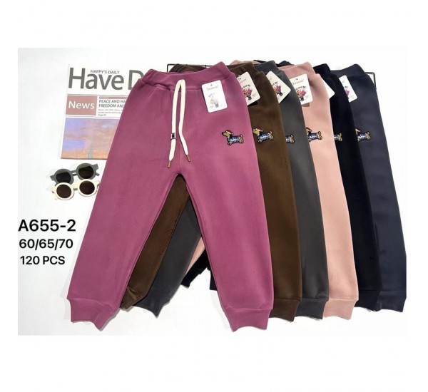 Спорт штани дитячі 12 шт (60-70 см) велюр/хутро PaH_A655-2