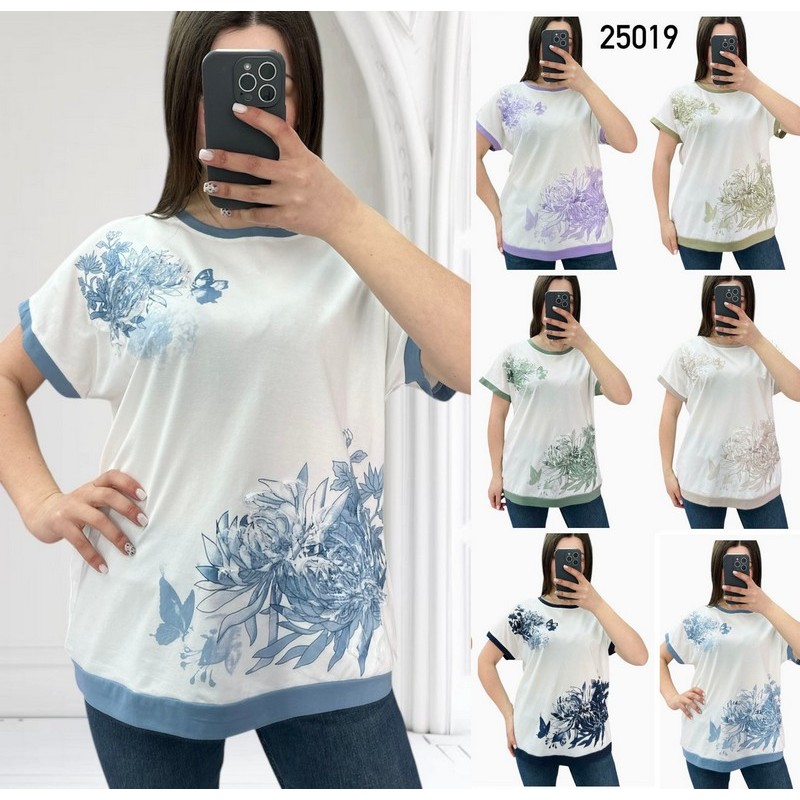 Футболка жіноча, коттон 5 шт (50-56 р) RZ4492_25019