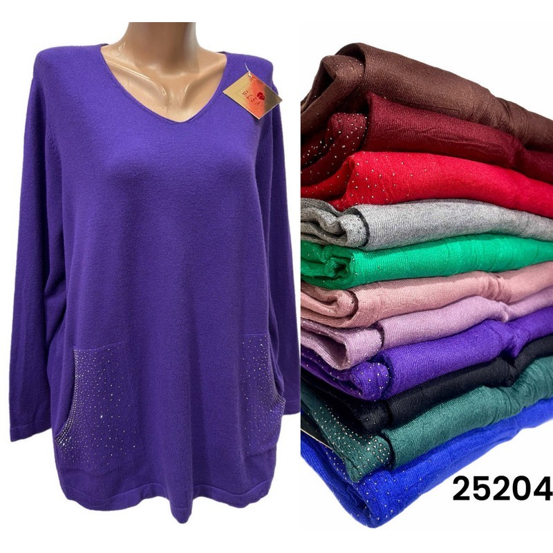 Светр жіночий, кашемір 5 шт (52-56 р) RZ4492_25204