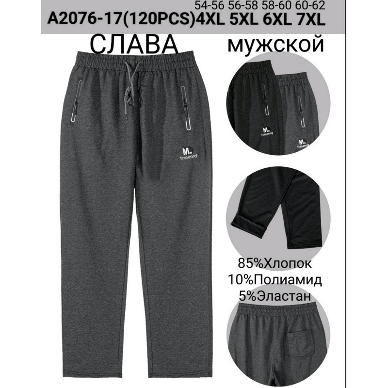 Спорт штани чоловічі, коттон 6 шт (54-62 р) SeM_A2076-17