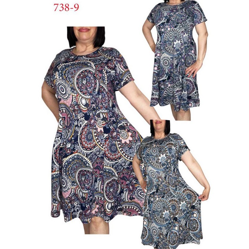 Сукня жіноча, бавовна 5 шт (50-58 р) SeR2152_738-9