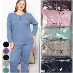 Піжама жіноча, рубчик/кашемір 5 шт (1-5XL) TaN_050904
