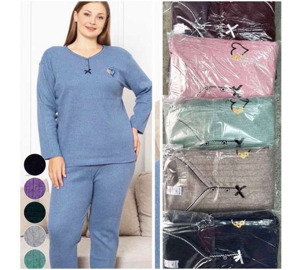 Піжама жіноча, рубчик/кашемір 5 шт (1-5XL) TaN_050904