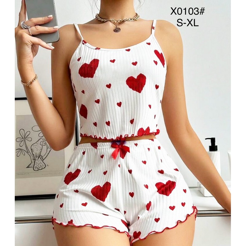 Піжама жіноча, рубчик 4 шт (S-XL) ZeL1396_X0103