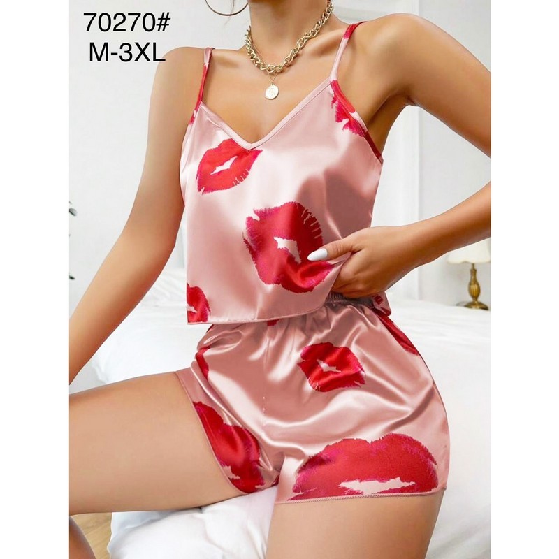 Піжама жіноча, шовк 5 шт (M-3XL) ZeL1396_70270