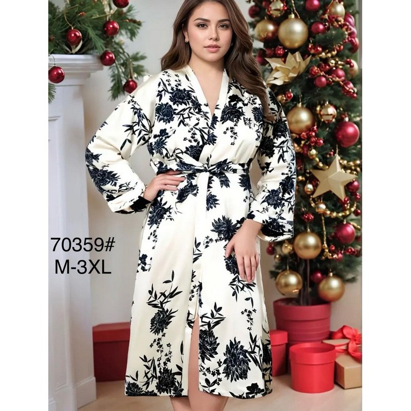 Халат женский, шелк 5 шт (M-3XL) ZeL1396_70359