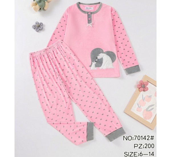 Пижама подростковая, 5 шт (6-14 лет) велюр ZeL1396_70142