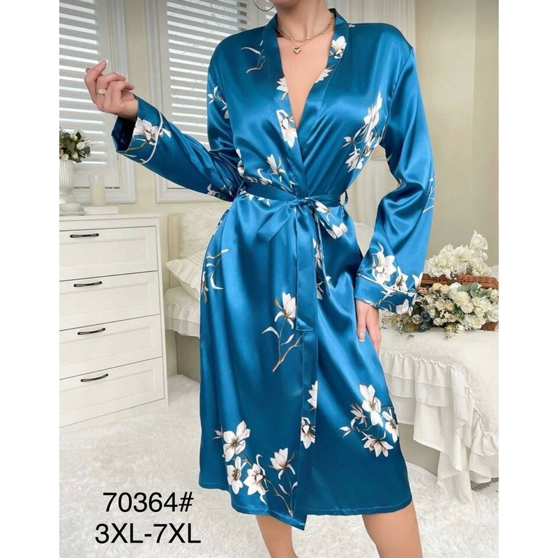 Халат жіночий, 5 шт (3-7XL) шовк ZeL1396_70364