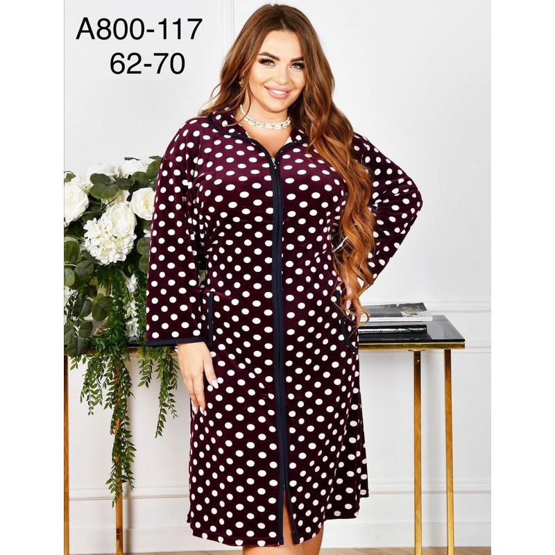 Халат жіночий, велюр 5 шт (62-70 р) ZeL1396_A800-117