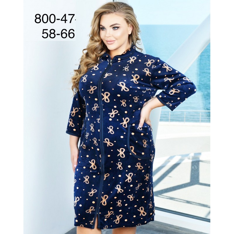 Халат жіночий, велюр 5 шт (58-66 р) ZeL1396_800-47