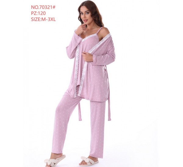Піжама 3-ка жіноча, 5 шт (M-3XL) трикотаж ZeL1396_70321