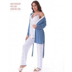 Піжама 3-ка жіноча, 5 шт (M-3XL) трикотаж ZeL1396_70322