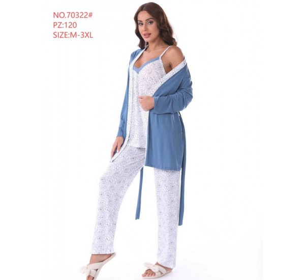 Піжама 3-ка жіноча, 5 шт (M-3XL) трикотаж ZeL1396_70322