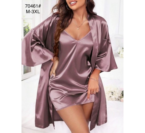 Халат 2-ка жіночий, 5 шт (M-3XL) шовк ZeL1396_70461b