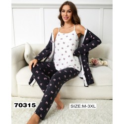Піжама 3-ка жіноча, 5 шт (M-3XL) велюр ZeL1396_70315