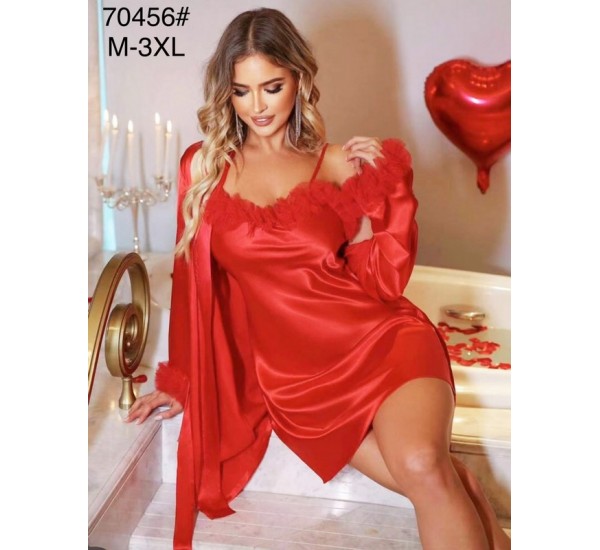 Халат 2-ка жіночий, 5 шт (M-3XL) шовк ZeL1396_70456a