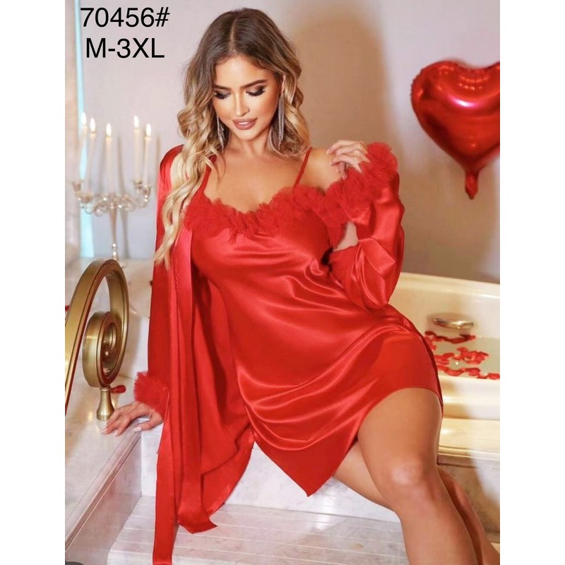 Халат 2-ка жіночий, 5 шт (M-3XL) шовк ZeL1396_70456a