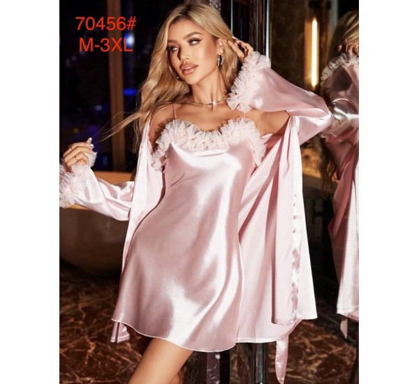 Халат 2-ка жіночий, 5 шт (M-3XL) шовк ZeL1396_70456b