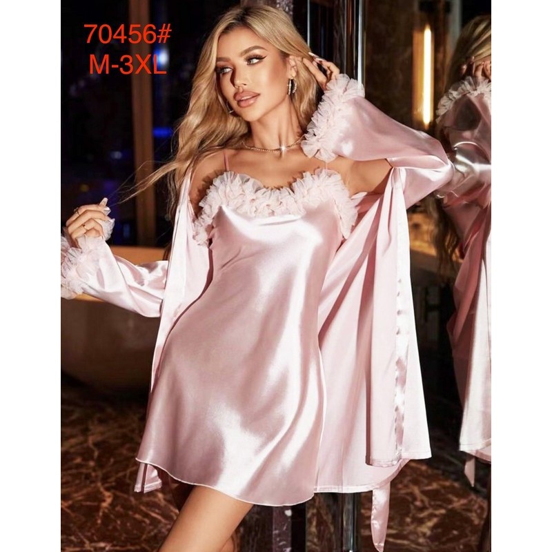 Халат 2-ка жіночий, 5 шт (M-3XL) шовк ZeL1396_70456b