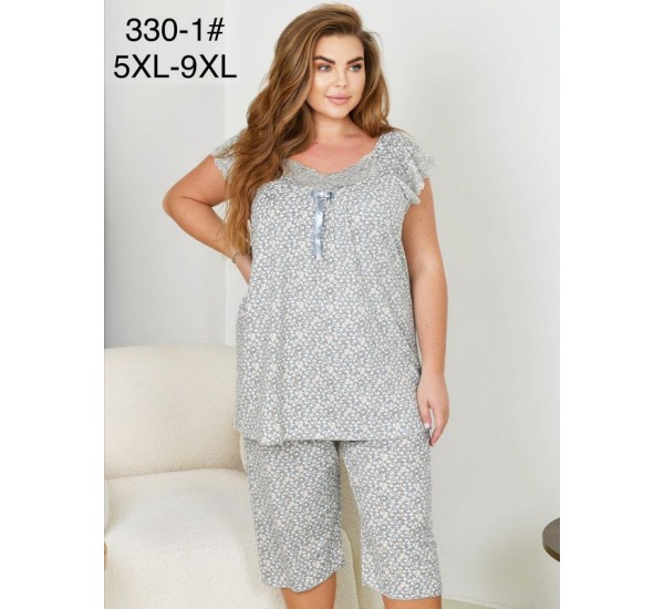 Піжама жіноча, 5 шт (5-9XL) бамбук ZeL1396_330-1