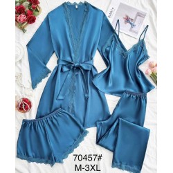 Пижама женская 4-ка, шелк 5 шт (M-3XL) ZeL1396_70457b