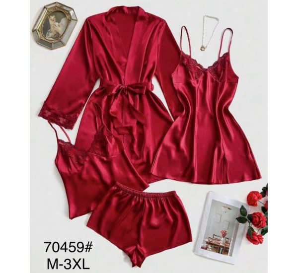 Пижама женская 4-ка, шелк 5 шт (M-3XL) ZeL1396_70459b