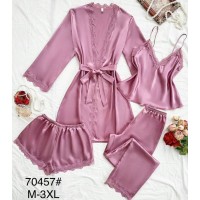 Піжама жіноча 4-ка, шовк 5 шт (M-3XL) ZeL1396_70457a