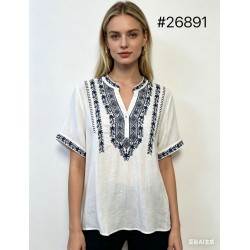 Блуза женская, Лён 1 шт (оверсайз) AV4854_26891