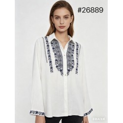Блуза женская, Лён 1 шт (оверсайз) AV4854_26889