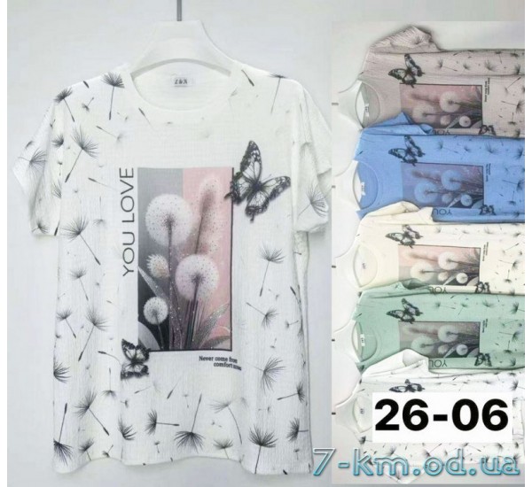 Футболка жіноча, жатка 6 шт (3/4XL) BL3149_2606