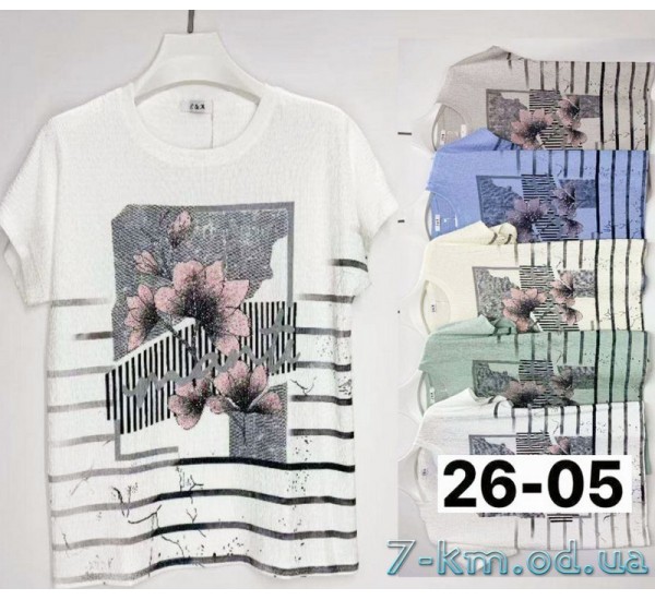 Футболка жіноча, жатка 6 шт (3/4XL) BL3149_2605