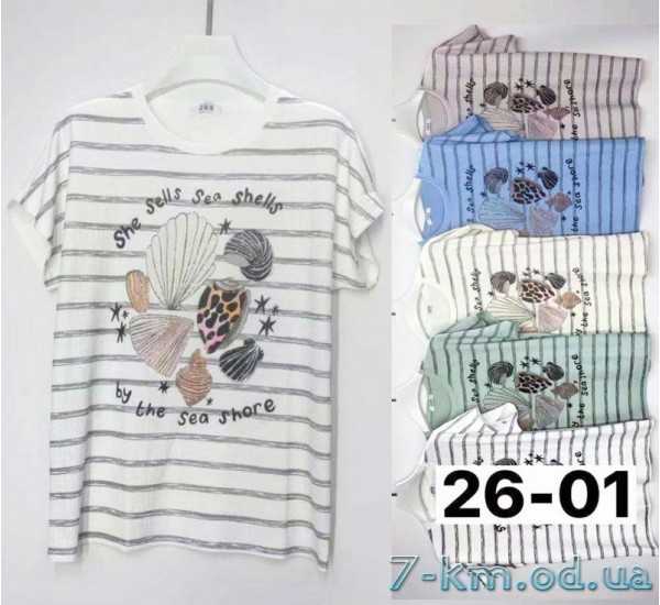 Футболка жіноча, жатка 6 шт (3/4XL) BL3149_2601