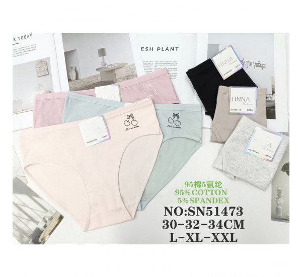 Трусы женские 12 шт (S-2XL) коттон KiE_SN51473