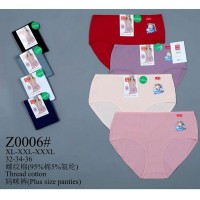 Труси жіночі батал 12 шт (1-3XL) рубчик KiE_Z0006