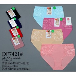 Трусы женские батал 12 шт (1-3XL) коттон KiE_DF7421