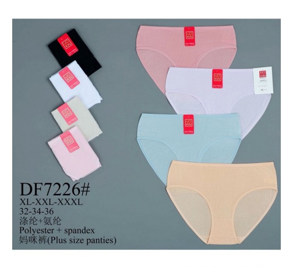 Труси жіночі батал 12 шт (1-3XL) поліестер KiE_DF7226